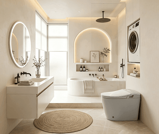 Apartment bathroom development solution
