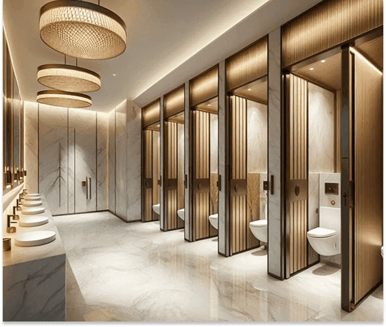 Commercial bathroom space project application