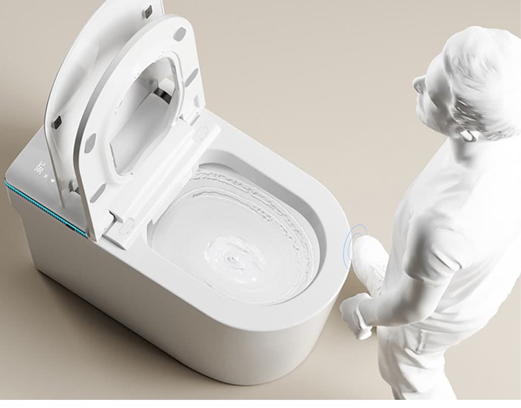 Foam shield smart toilet feature